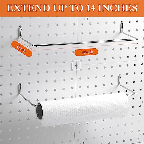 Zubebe 106 Pcs Pegboard Hooks Assortment with Bins, Pegboard Accessories Organizer Kit Include Bins with Hooks and Loops Paper Towel Craft Holder for Hanging Tool(Silver, Clear)