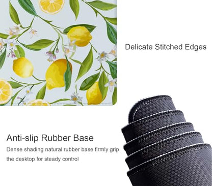 Lemon Gaming Mouse Pad, Extended Large Mouse Mat Desk Pad, Big Computer Keyboard Desk Pad, Stitched Edges Mousepad, 3mm Thick Long Non-Slip Rubber Base Mice Pad, 31.5 X 11.8 Inch - color: Lemon