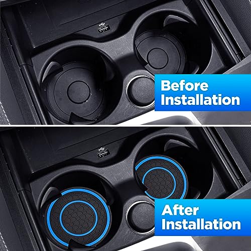 2 PCS Car Cup Holder Coaster,Car Coasters Cup Mats,2.75 Inch Universal Car Cup Coasters,Non-Slip Anti Dust Mats Cup Holder Insert Coaster, Suitable for Most Car Interior (Blue) - color: Blue