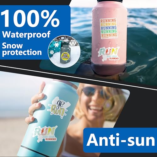 DETICKERS Running Stickers for Runners Athletes Water Bottles 50 PCS Waterproof Vinyl Sports Stickers Gifts - style: Running