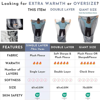 EzrAllora Plush Fleece Lightweight Foot Pocket Blanket - TV Throw Blanket - Premium Gifts for Men Who Want Nothing - Gifts for Gamer Dad -Patent Pending (Fleece, Velvet Blue) - color: Velvet Blue