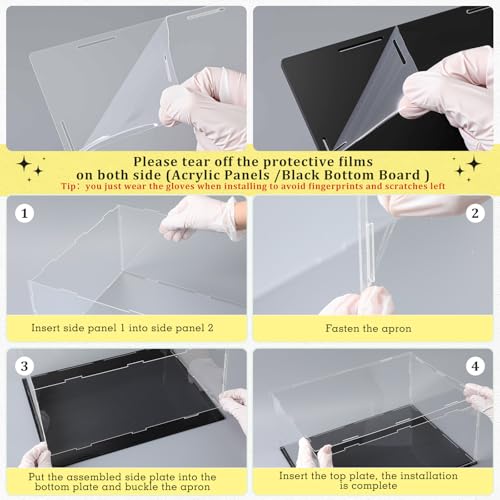 Yungyan 1 Pack Clear Self-Assembly Acrylic Display Case Transparent Dust Proof Protection Showcase for Figurine Collectibles Basketball Soccer Football Helmet (16 x 8 x 8 Inch) - size: 16 x 8 x 8 Inch