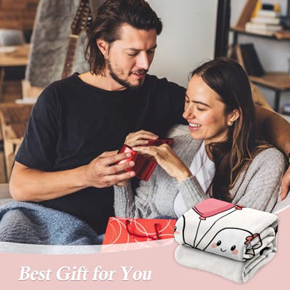 Anniversary Romantic Gifts for Women Men, Soft Flannel Love Blanket, Valentines Anniversary Birthday Gifts for Girlfriend Boyfriend, Engagement Wedding Gift for Wife Husband - 50’’ x 60’’ - color: Love
