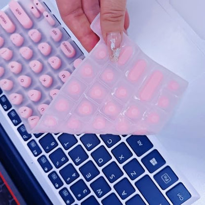 Keyboard Cover for Long Nails Compatible with MacBook Pro 13 inch M2 2023, 2022, 2021 2020 M1 A2338 A2289 A2251&Compatible with MacBook Pro 16 2020 2019 A2141 Touch ID, US ANSI (Pink & Heart) - color: Pink
