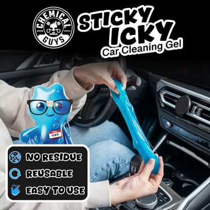 Chemical Guys Sticky Icky Car Cleaning Gel, Green Apple, Interior Car Cleaner, Reusable Automotive Crevice & Interior Dust Cleaner for Air Vents, Consoles, Cup Holders & Keyboards, 4 Pack (100g Each) - size: 3.5 Ounce (Pack of 4), style: Green Apple
