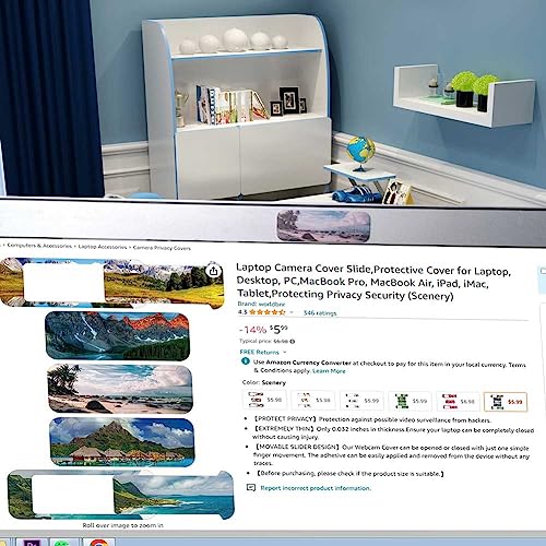 Laptop Camera Cover Slide,Protective Cover for Laptop, Desktop, PC,MacBook Pro, MacBook Air, iPad, iMac, Tablet,Protecting Privacy Security (Scenery)