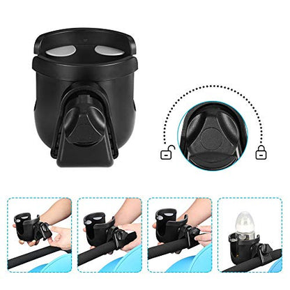 Accmor Stroller Cup Holder, Universal Cup Holder for Uppababy Nuna Doona Strollers, Bottle Drinks Holder for Wheelchair, Walker, Bike, Scooter, 2 Pack - style: Cup Holder-2pc