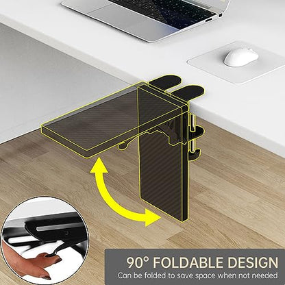 OUGIC Ergonomic Desk Extension Tray, 30 x 15 cm, Clamp Without Perforation, Foldable Keyboard Drawer Tray, Wrist Rest, Computer Stand - color: Maple, size: 15cm*30cm