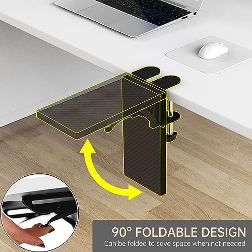 OUGIC Ergonomic Desk Extension Tray, 30 x 15 cm, Clamp Without Perforation, Foldable Keyboard Drawer Tray, Wrist Rest, Computer Stand, 15cm*30cm - color: Carbon, size: 15cm*30cm