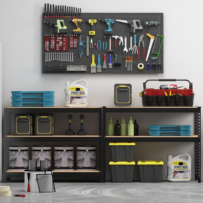 PrimeZone 48" x 24" x 72" Heavy Duty Storage Shelves - 5 Tier Adjustable Garage Storage Shelving, Metal Storage Utility Rack Shelf Unit for Warehouse Pantry Closet Kitchen, Black - size: 48"W x 24"D x 72"H