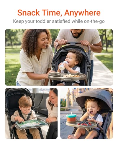 Mamazing 3 in 1 Universal Stroller Snack Tray with Cup & Phone Holder | Stroller Accessory Fits UPPAbaby Vista/Cruz, Nuna TRVL, Ultra Air, Air Lux & More Folds with Stroller for Easy Travel