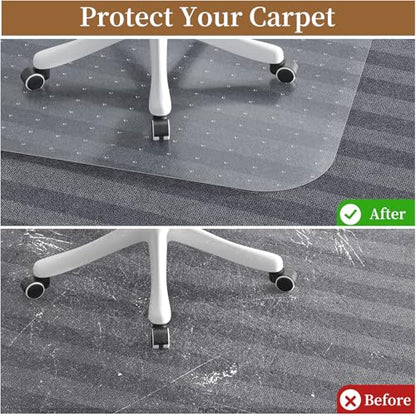 Office Chair Mat for Carpet, 2PCS 36" X 48" X 0.09" Desk Chair Mat for Carpet Floors, Clear and Thick Rolling Computer Chair Mats with Non-Slip Studded for Home and Office Low Pile Carpets - size: 2 PCS-36" X 48" Carpet