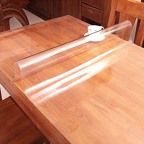 30x70 Inch Transparent Protector Mat for Table Clear PVC Table Pad Desk Top Cover Mat Waterpfoof Plastic Desk Protector for Dining Coffee Table Conference Table - color: Clear Rectangle, size: 30" x 70"