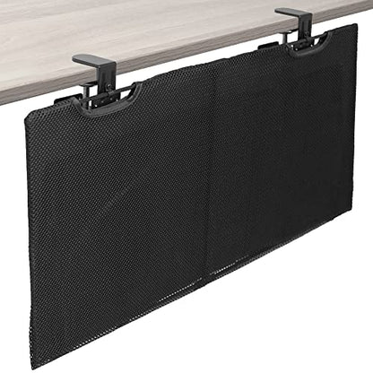VIVO Black Clamp-on 30 inch Desk Cable Management Sleeve, DESK-SKIRT-30P | Privacy Desk Skirt, Cable Organizer, Wire Hider Kit Panel System - size: 30" Panel