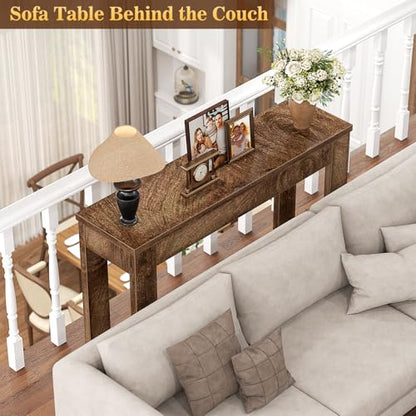 Armocity Console Table, Small Farmhouse Wood Entryway Table, Narrow Sofa Tables Behind Couch, Entry Table for Entrance, Hallway, Living Room, 32", Cracked Oak - color: Cracked Oak, size: 32"