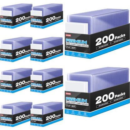 2000 Card Sleeves Hard Plastic, Sooez Premium 35PT 3"X4" Baseball Card Protectors Hard Plastic Card Holder, Trading Sports Football Game Cards(1000 Hard Sleeve + 1000 Penny Sleeve) - size: 1000 Hard Sleeves + 1000 Penny Sleeves