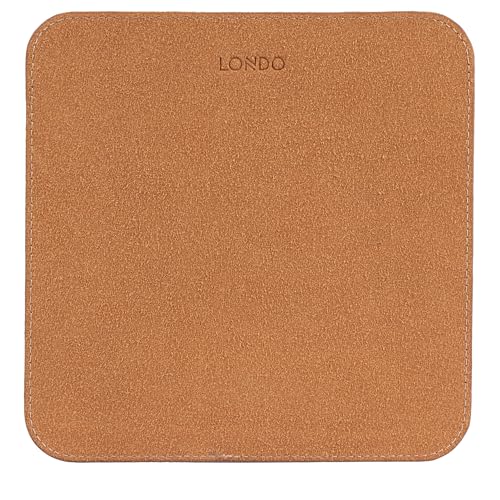 Londo Top Grain Leather Mouse Pad with Wrist Rest – Ergonomic Support, Non-Slip Base, Smooth Surface - color: Brown