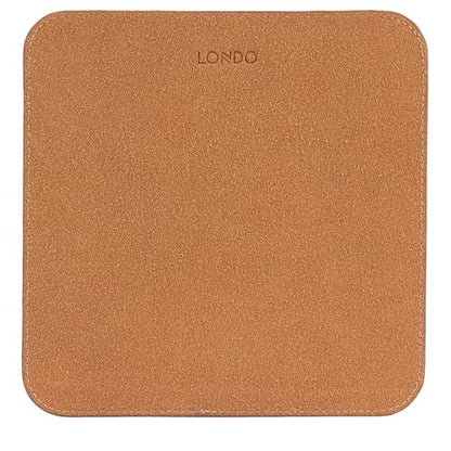 Londo Top Grain Leather Mouse Pad with Wrist Rest – Ergonomic Support, Non-Slip Base, Smooth Surface - color: Brown