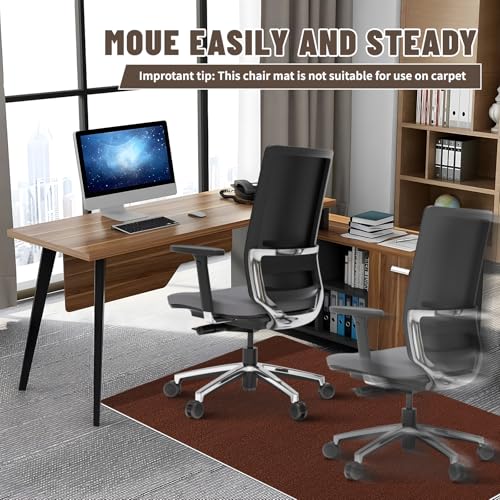 Office Chair Mat - for Hardwood Floors, Large Non-Slip Easy-Clean Floor Protection Blanket (Yellow-Brown, “48 x 36in”). - color: Yellow-brown, size: 48×36inch