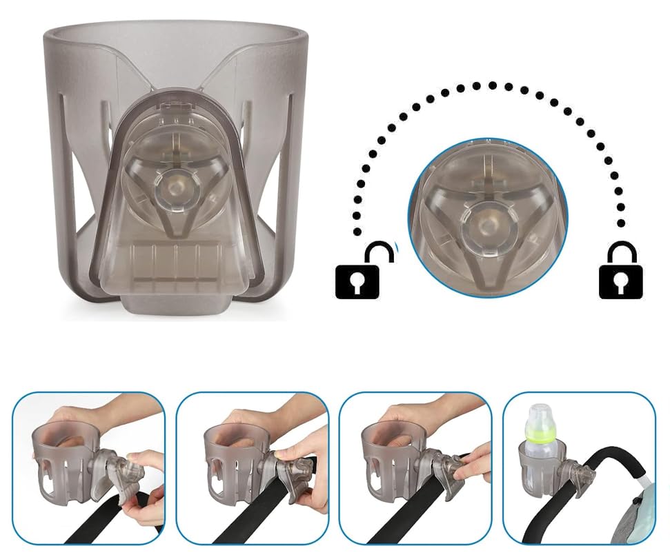 New Stroller Cup Holder for Stanley Quencher H2.0 (30 & 40 Oz. Models), Also Compatible with Stanley IceFlow (20 & 30 Oz. Models) - Transparent - color: Transparent