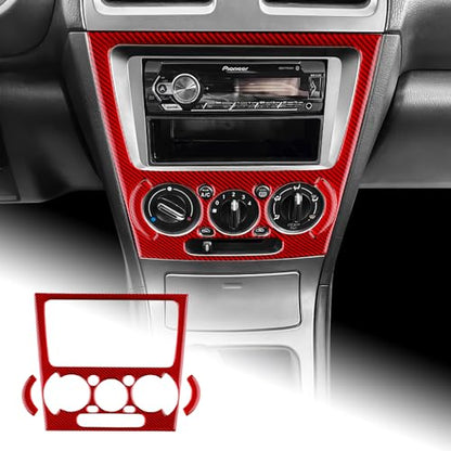 AIRSPEED for Subaru Impreza 2005 2006 2007 Center Screen AC Button Frame Cover Carbon Fiber Center Console Air Condition Button Interior Trim Accessories, Red - color: AC Button Frame Red