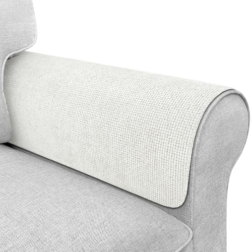 Couch Arm Covers, Sofa Arm Covers, Waterproof Armrest Cover for Sofa, Loveseat, Armchair, Anti-Slip Recliner Arm Cover, Headrest Cover, Arm Chair Covers Set of 2 (Cream, 22"×18") - color: Cream, size: 22" x 18" - 2 pcs