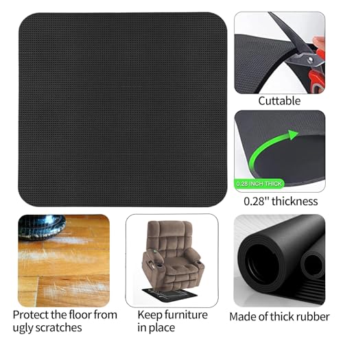 Recliner Pads for Hardwood Floors,Non Slip Recliner Grippers,Under Recliner Floor Protectors,Furniture Pads to Prevent Sliding,Non Slip Furniture Rail Pad for Recliners,Swivel Chairs Black - size: 1PCS-Square-Black-30"x30"