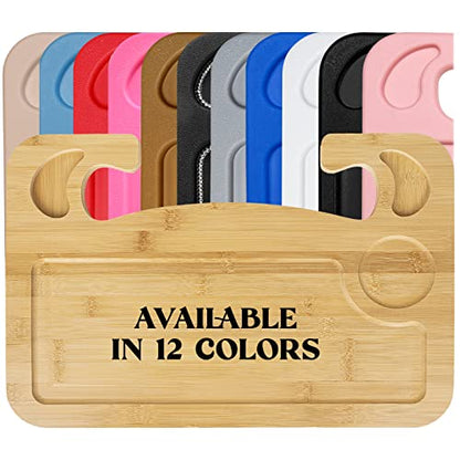 lebogner Steering Wheel Tray, Car Tray for Eating, Hook On Steering Wheel Desk for Food, Laptop and Car Accessories, Car Road Trip Must Haves Gadgets Car Table (Bamboo Wood) - color: Bamboo Wood