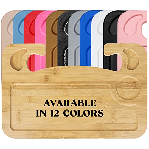 lebogner Steering Wheel Tray, Car Tray for Eating, Hook On Steering Wheel Desk for Food, Laptop and Car Accessories, Car Road Trip Must Haves Gadgets Car Table (Bamboo Wood) - color: Bamboo Wood