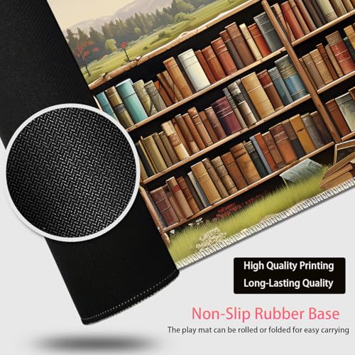Large Gaming Mouse Pad + Mouse Wrist Rest Pad + Coaster Combination, 31.5 "x 11.8" Durable Non-Slip Extension Table Mat, Suitable for Office and Home, Books - color: Books