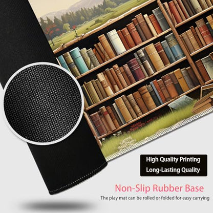 Large Gaming Mouse Pad + Mouse Wrist Rest Pad + Coaster Combination, 31.5 "x 11.8" Durable Non-Slip Extension Table Mat, Suitable for Office and Home, Books - color: Books