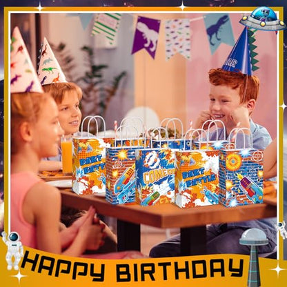 MotiMind 24 Pcs Dart Battle War Party Supplies Bags Favors Bags with Handle Dart Battle War Party Baby Shower Candy Treat Goodie Bag for Birthday Holiday Decorations for Kids - style: Dart Battle