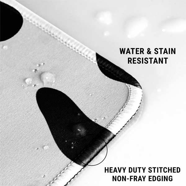 Skinit Large Gaming Mouse Pad - Cow Pattern Animal Print Design with Stitched Edges, Waterproof, Non-Slip Rubber Base, Desk Mat for Keyboard & Mouse, 31.5" x 11.8" inches - color: Black - PTTRNS05, size: 31.5" x 11.8"
