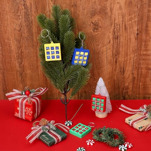 Mabor XO Tac-Toe Keychain Plastic Tac-Toe Game Pendant for Goodie Bags Mini Portable Pocket Board Keyring for Backpack Valentines Birthday Party