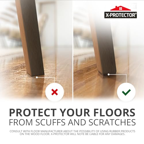 Non Slip Furniture Pads 8 pcs 1 1/4" X-Protector - Premium Furniture Grippers! Self-Adhesive Rubber Feet Furniture Feet - Ideal Non Skid Furniture Pad Floor Protectors - Keep Furniture in Place! - size: 8 Square 1.25"