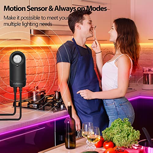 RGB Under Cabinet Lights with Motion Sensor, 6 Pre-Cut LED Strip Lights with Remote Control, Music Sync Color Changing Closet Lights, for Kitchen, Counter, Shelf, TV Backlight, Bookcase, 9.8ft - color: RGB+White