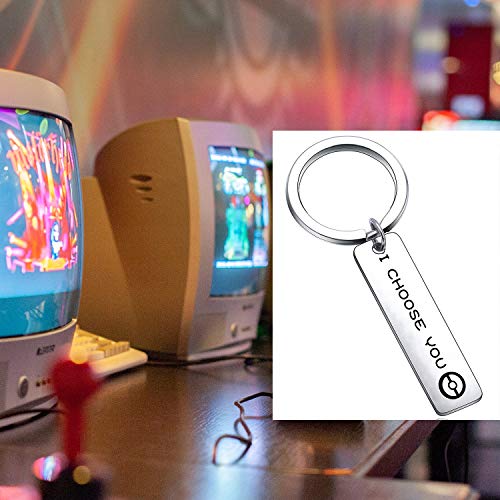 bobauna Retro Controller Keychain I Choose You Video Game Jewelry Game Enthusiast Gift For Gamer - color: Choose You Game Keychain