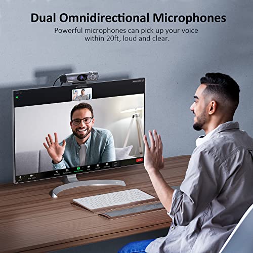 NexiGo Iris, 4K AI Webcam with 1/1.8" Sony_Sensor, Onboard Flash Memory, HDR, PiP, DSLR-Style Control, Auto Framing/Tracking with Flexible FOV, Noise-Canceling Mics, for Zoom/Teams/OBS and More - style: 4K Webcam with Large Sensor