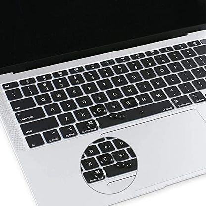 MOSISO Keyboard Cover Compatible with MacBook Air 13 inch 2022 2021 2020 Release A2337 M1 A2179 Retina Display with Touch ID Backlit Magic Keyboard, Waterproof Protective Silicone Skin, Black - color: Black