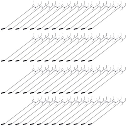 Moxweyeni 100 Pcs Pegboard Hooks Peg Board Organizer Accessories Holders Hanging Stainless Steel Display Wall Hooks for 1/8 and 1/4 Pegboard Wall for Garage Storage Tools(8 Inch) - size: 8 Inch