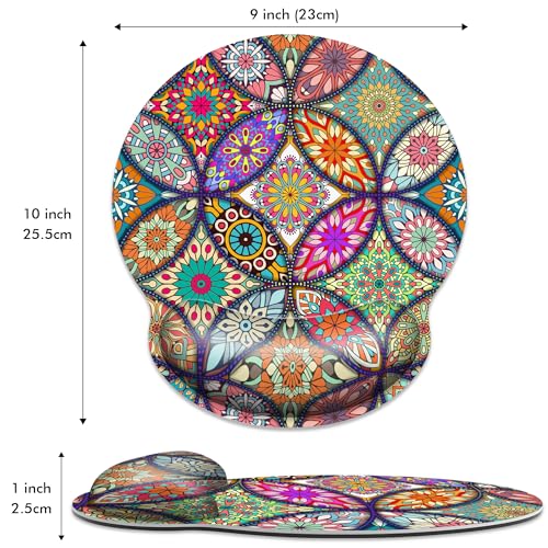 Ergonomic Mouse Pad with Wrist Support,Boho Modern Art Mouse Pad with Wrist Rest,Relieve Wrist Pain Mousepad Non-Slip Rubber Base,Mouse Pads for Desk,Computers,Laptop,Office,Gaming,Accessories - color: Boho Modern Art