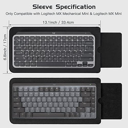 Protective Keyboard Sleeve Case for Logitech MX Keys Mini Minimalist & MX Mechanical Mini Wireless Illuminated Keyboard, Logitech MX Mini PU Sleeve Bag Case, Black - size: Logitech MX Keys Mini