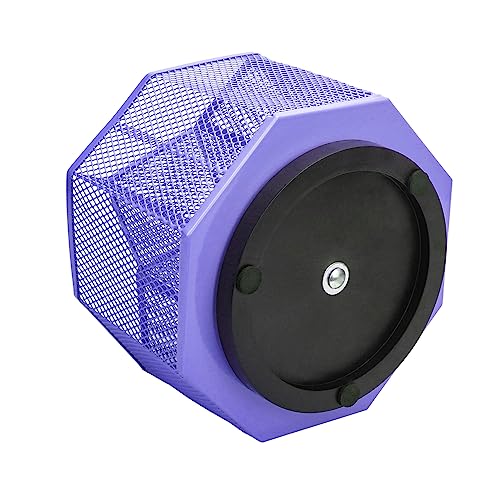 Annova Mesh Desk Organizer Rotate with 5 Compartments Spinning Tidy Candy/Pen Holder Office, Art Supply, Storage, Classroom, Home (Purple) - color: Purple