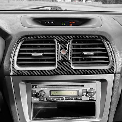 AIRSPEED for Subaru Impreza 2005 2006 2007 Center Air Vent Outlet Frame Cover Carbon Fiber Center Console Interior Trim Accessories, Black - color: Center Air Vent Black