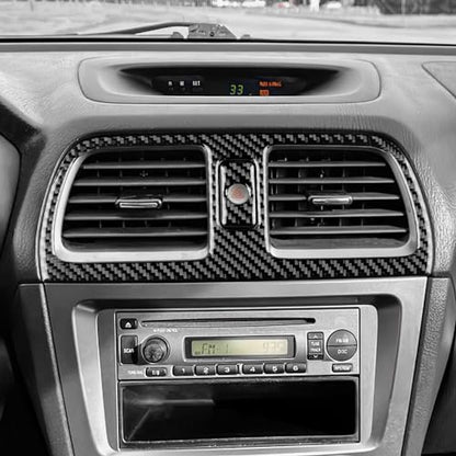 AIRSPEED for Subaru Impreza 2005 2006 2007 Center Air Vent Outlet Frame Cover Carbon Fiber Center Console Interior Trim Accessories, Black - color: Center Air Vent Black