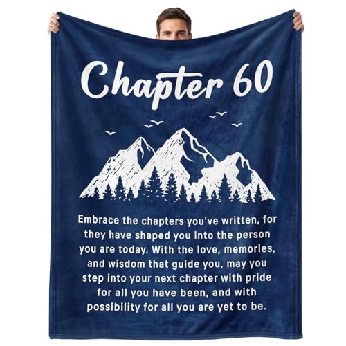 Happy 60th Birthday Gifts for Men, Flannel Soft Blanket Decorations, 60 Years Old Birthday Gifts for Men, Turning 60 Gift for Man - 50" x 60" - color: 60th Birthday