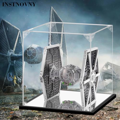 Acrylic Display Case for Collectibles Assemble Acrylic Display Box for Lego 75300 75304 75349 Helmet Model Clear Acrylic Case for Display Toys Action Figures(Black,7.9*7.9*9.8 inch) - size: 7.9*7.9*9.8 inch