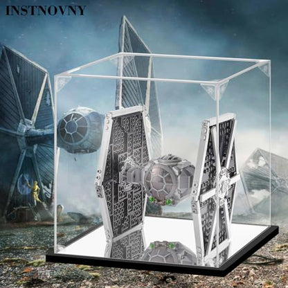 Acrylic Display Case for Collectibles Assemble Acrylic Display Box for Lego 75300 75304 75349 Helmet Model Clear Acrylic Case for Display Toys Action Figures(Black,7.9*7.9*9.8 inch) - size: 7.9*7.9*9.8 inch