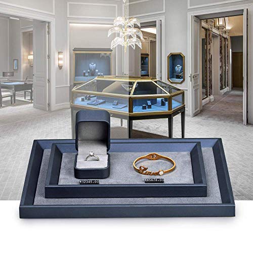 Oirlv Premium Leather Flat Jewelry Tray Jewelry Display Organizer,Valet Tray for Nightstand or Dresser Organizer(Small) - size: Small