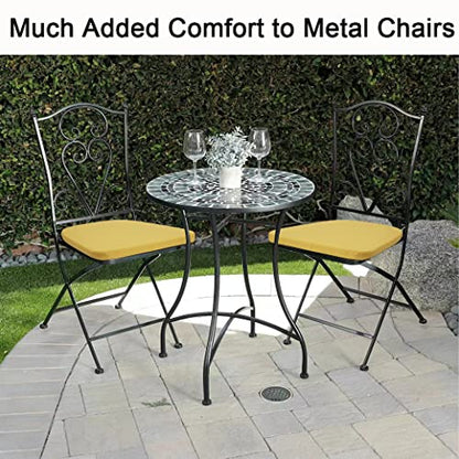 BUYUE 14" Metal Chair Cushion with Magnetic 1 Piece, Luxury PU Leather Waterproof Anti-Slip Seat Pad for Kitchen Cafe Dining Bistro Stackable Chairs (U-Shape, Yellow, 1) - color: Yellow, style: U-shape-1 Pcs